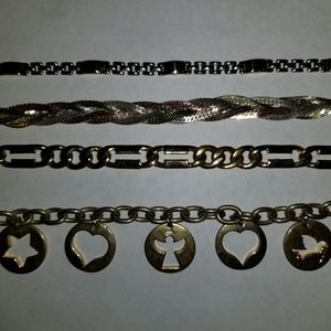Bracelet Lot GOLD & SILVER TONE Bundle Charm Style